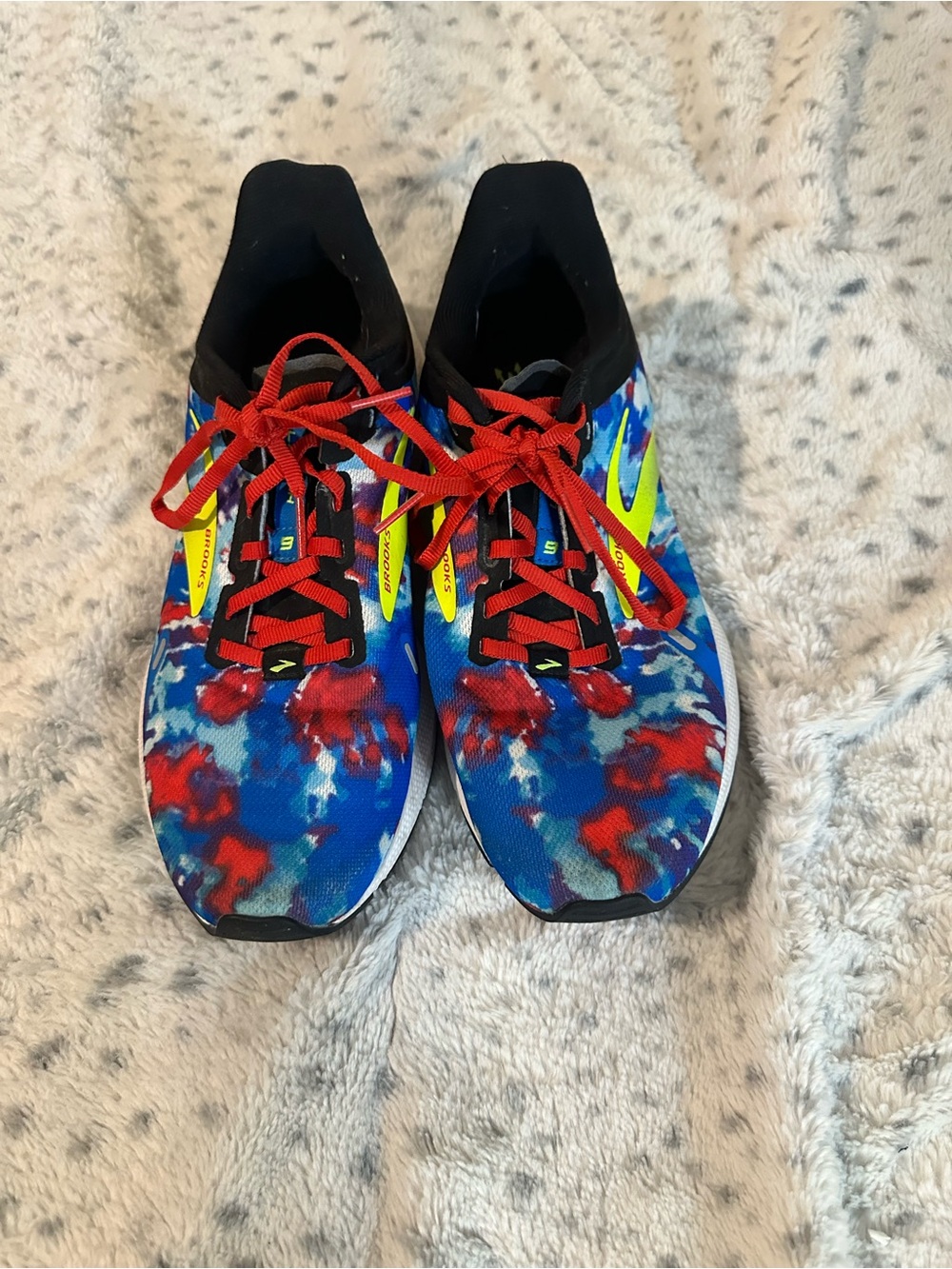 Brooks Women's Multicolor Tie-Dye Running Sneakers with Red Laces